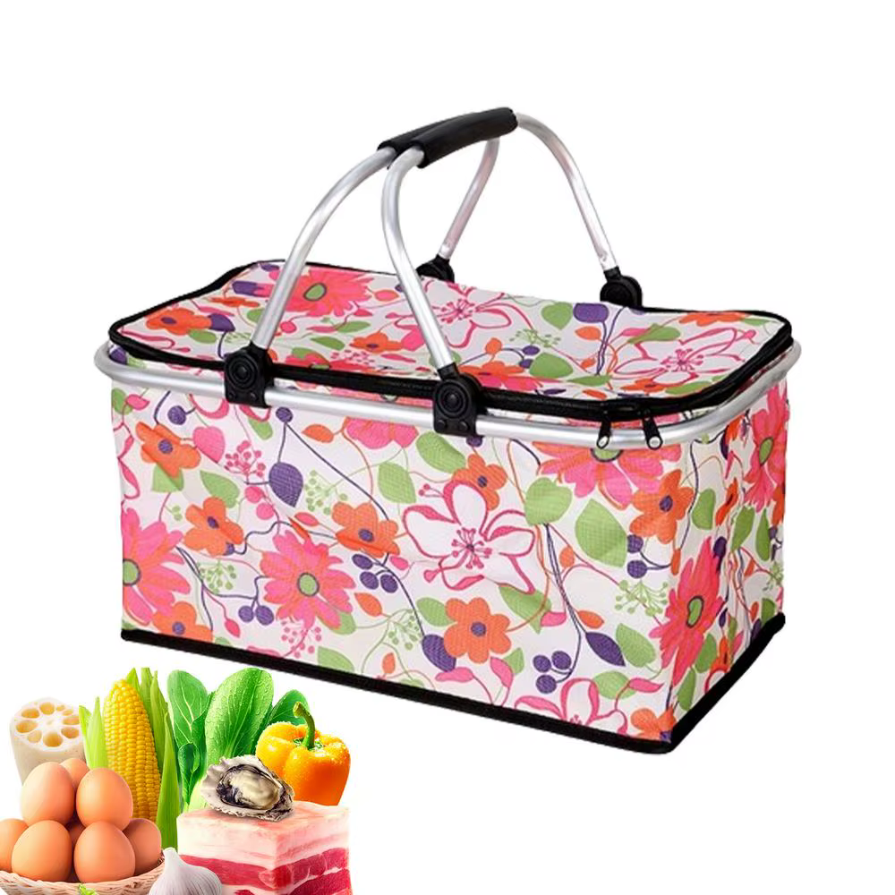 Mir de pique-nique de plage portable, sac isotherme pliant avec poignée, sac de pique-nique d'extéri
