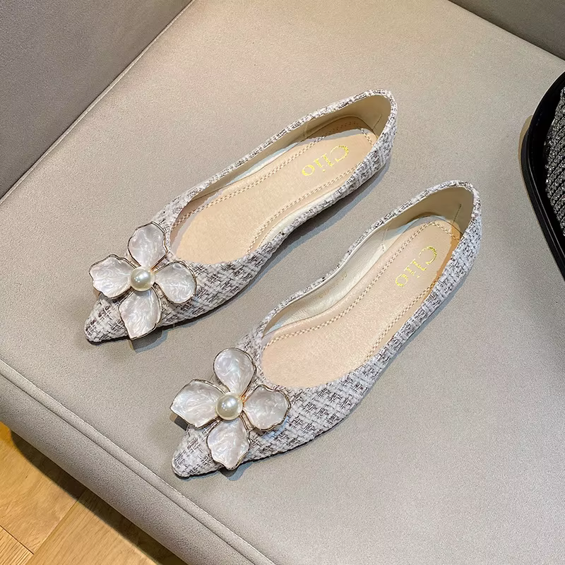 Femmes chaussures plates bleu ciel fleur chaussures décontractées pour les filles sans lacet Style é