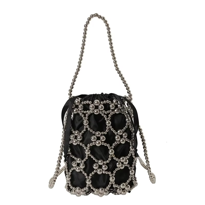 Perles blanc seau épaule et sacs à bandoulière sens exquis de luxe frais sacs à main de fête pour le