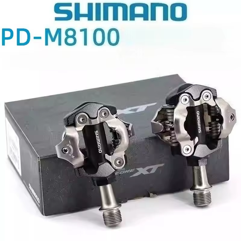 Pédales Shimano XT PD-M8100 XT SPD pour VTT avec caleçons SH51 et roulements étanches