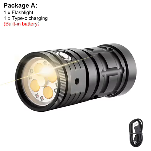 Asafee D16 100M lampe de poche sous-marine de plongée profonde 120 degrés lumière de remplissage lum