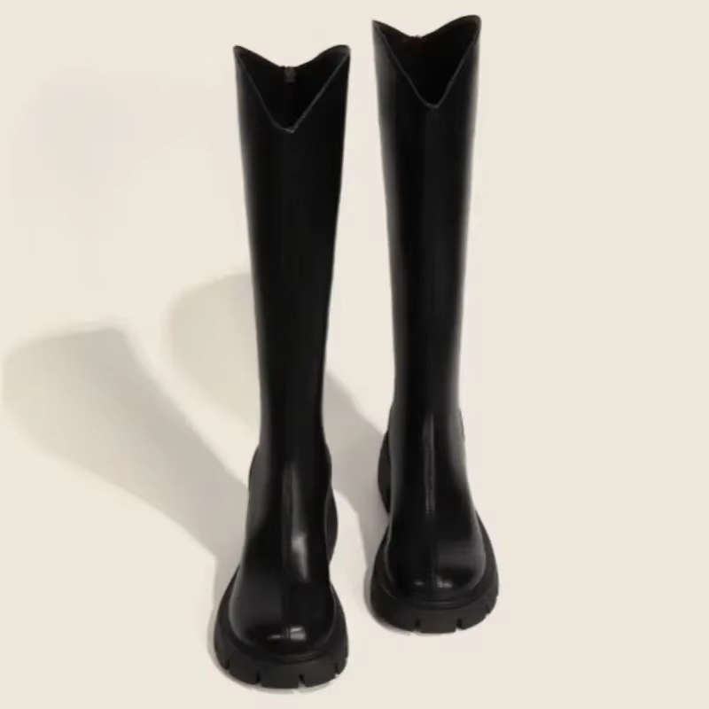 Hiver 2025 automne plate-forme bottes longues pour femmes imperméable grande taille chaud qualité Pu