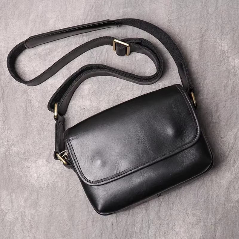 Sac en cuir véritable pour homme, sac de téléphone à rabat vintage, fermeture éclair 03, simple, che
