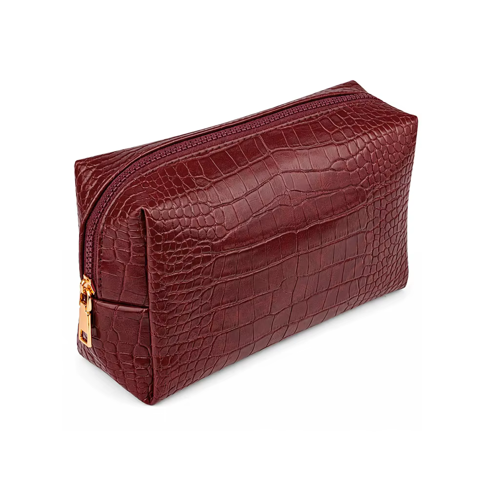 Sac de maquillage en PU personnalisé avec motif crocodile, grande capacité, sac à main pour femme, s