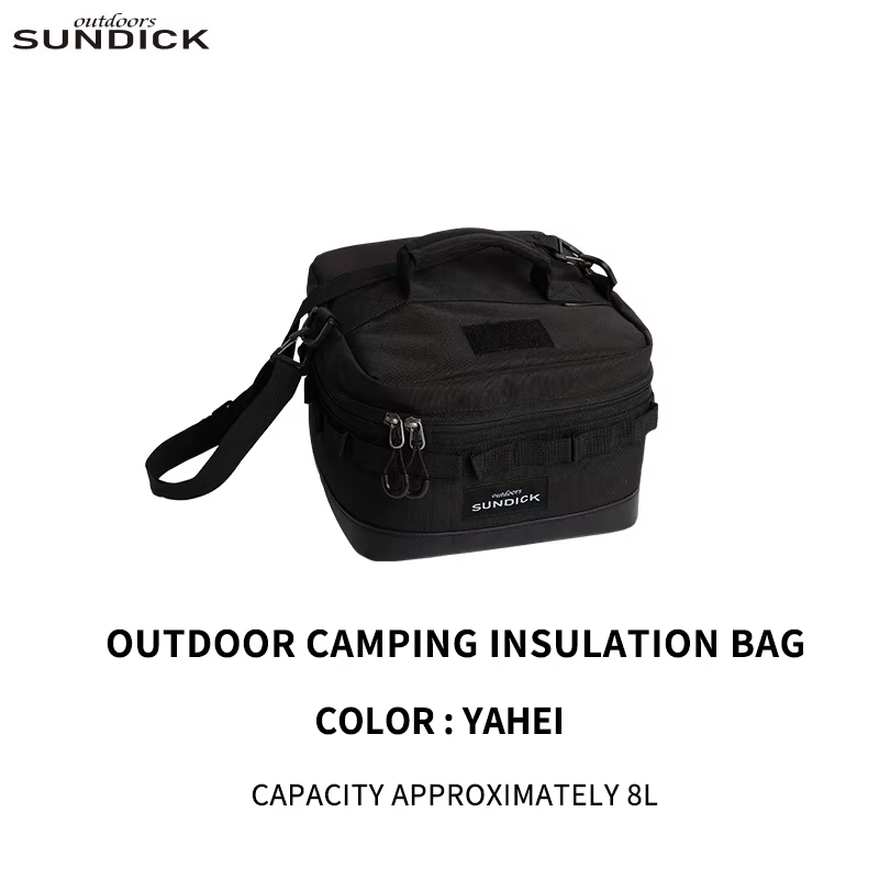 Sac de rangement isotherme pour bols et tasses de camping en plein air, noir/marron/vert armée/camou