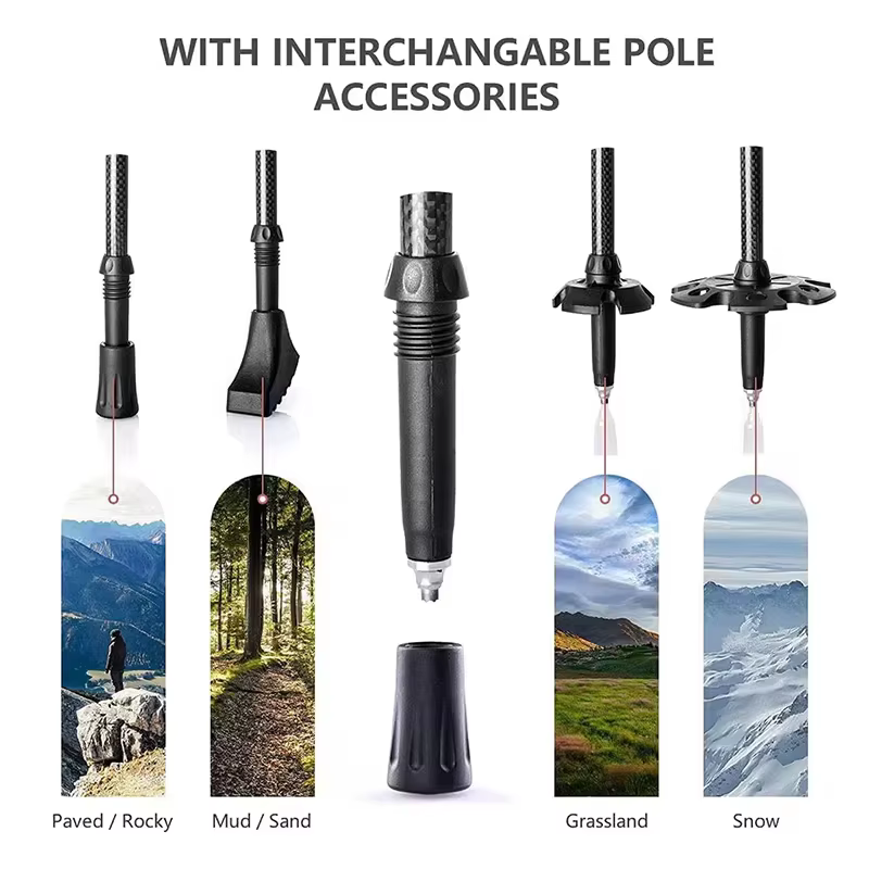 Bâtons de randonnée Naturehike, 1 pièce, bâton de randonnée pliable en fibre de carbone, bâtons téle