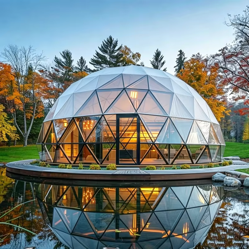 Dôme en verre pour hôtel, tente de glamping, cabane, dôme de luxe pour hôtel en plein air, tente de 