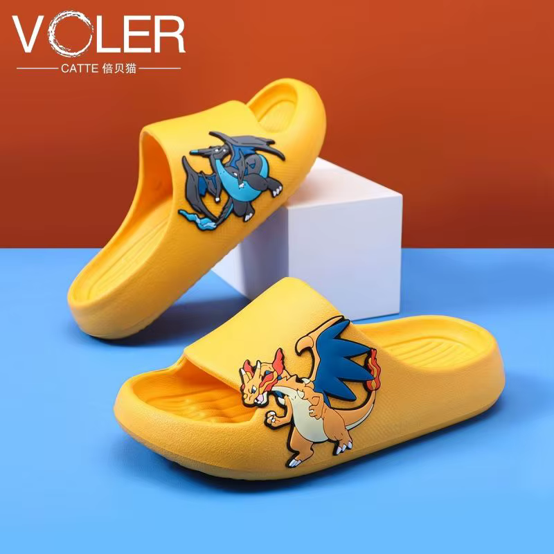 Bandai Pokemon Pikachu Charizard – pantoufles pour enfants, sandales de plage antidérapantes à semel