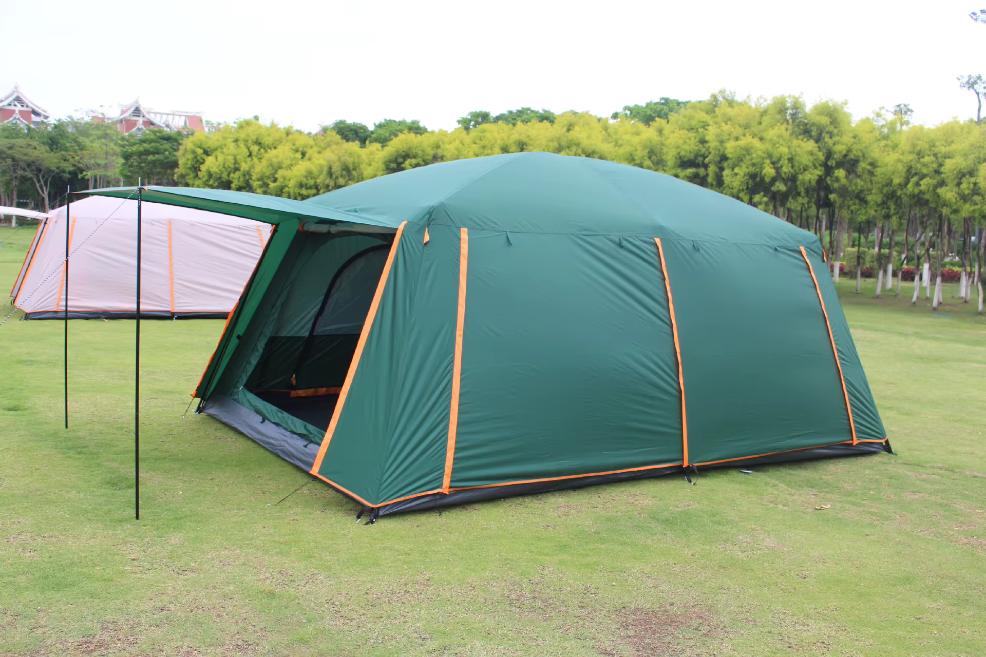 Tente de camping surdimensionnée étanche à la pluie, 2 chambres, grande tente familiale, couverture
