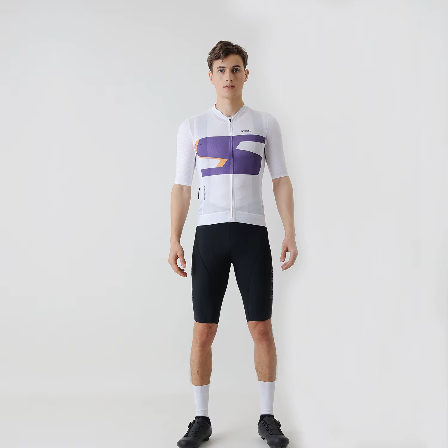 SPEXCEL-Maillot de Cyclisme PRO à Manches Courtes, Adapté à la Course Italienne, Tissu observateur e