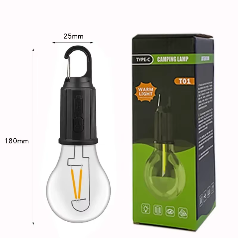 Ampoules LED rechargeables par USB pour l'extérieur, lumière d'urgence à haute luminosité, lanterne 