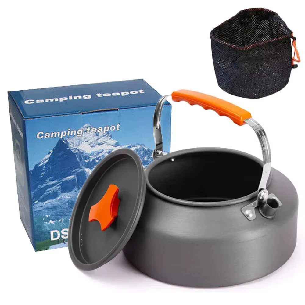 Bouilloire de camping légère en alliage d'aluminium, théière pour le tourisme en plein air, ustensil