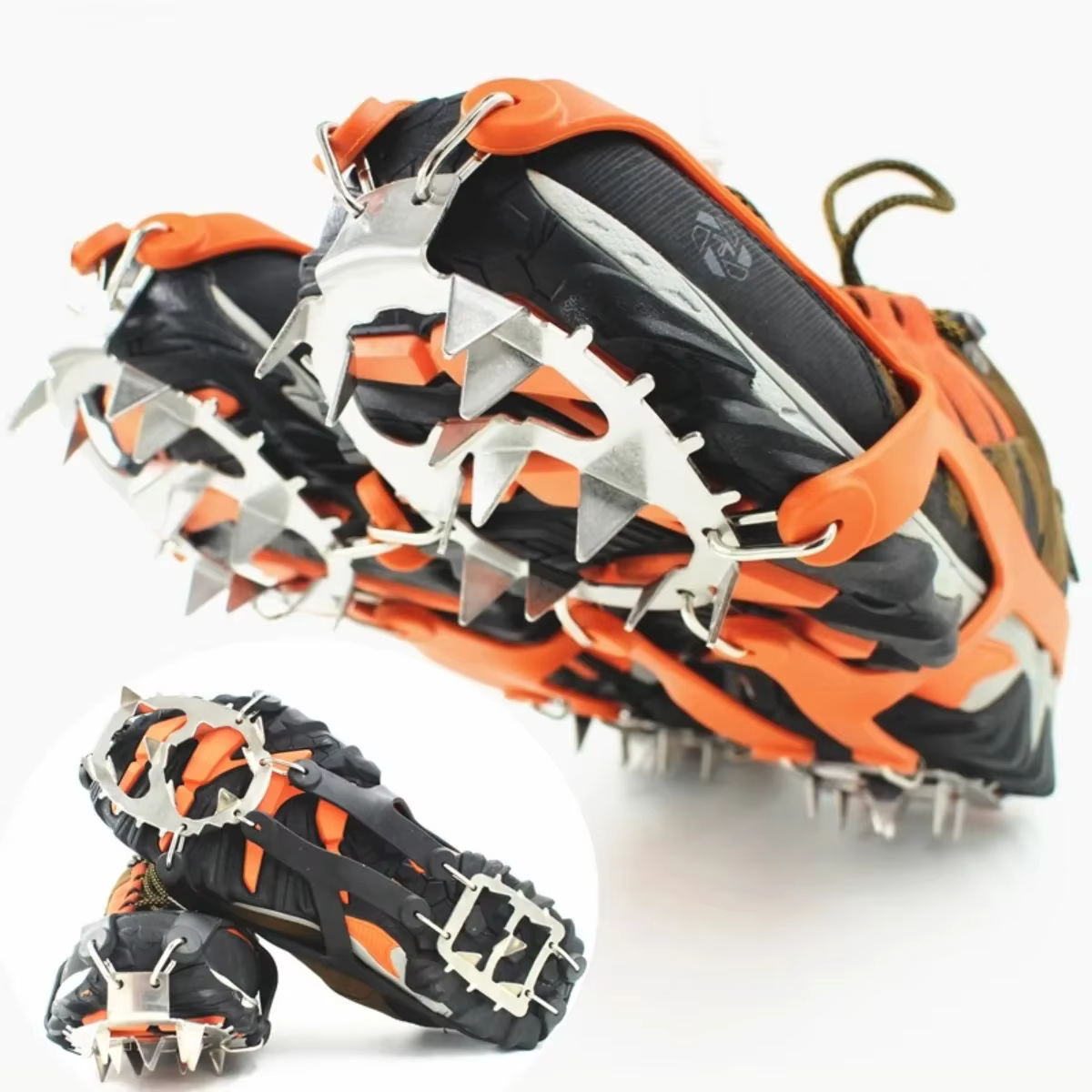 Crampons professionnels antidérapants à 18 clous, pour escalade sur glace et neige, alpinisme, rando