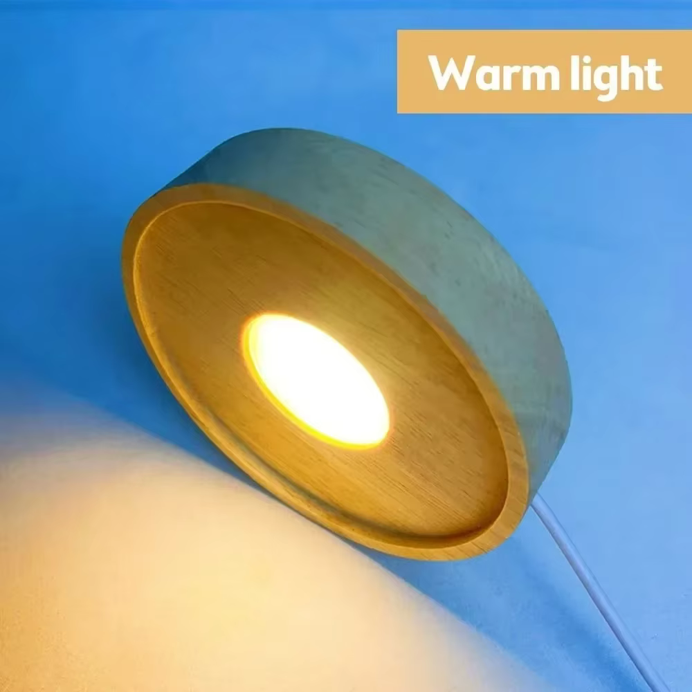 Support d'ornement en bois, Base de lampe de nuit ronde de 10cm, support d'exposition artistique, lu