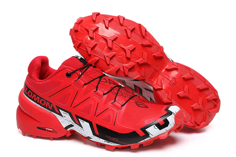 Chaussures de trail running Salomon Speedcross 6 rouge/noir pour homme | Semelle extérieure Contag