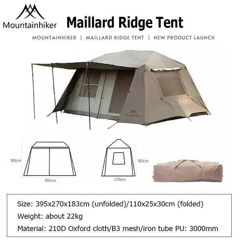 MOUNTAINHIKER – tente à un bouton, abri à coque vivante, tente de crête, deux chambres et un salon, 