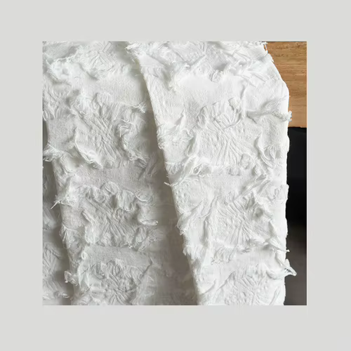 Sac à pampilles en coton et lin, tissu jacquard en lin, fleur foncée, veste coupée à la main, jupe,