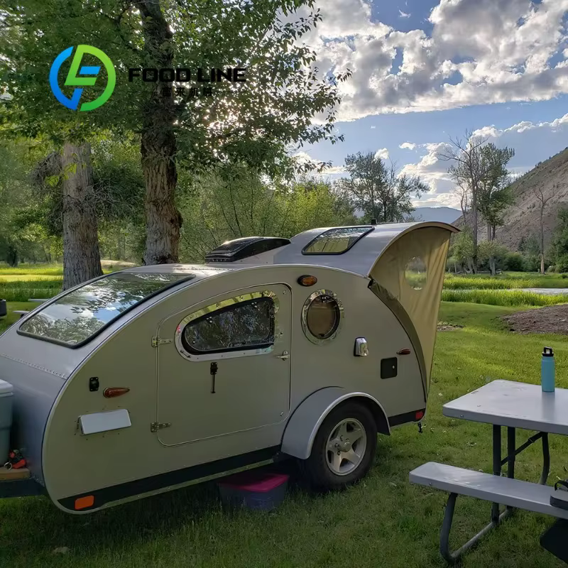 Remorque de camping légère, remorque en forme de larme, caravane, remorque de voyage tout-terrain av