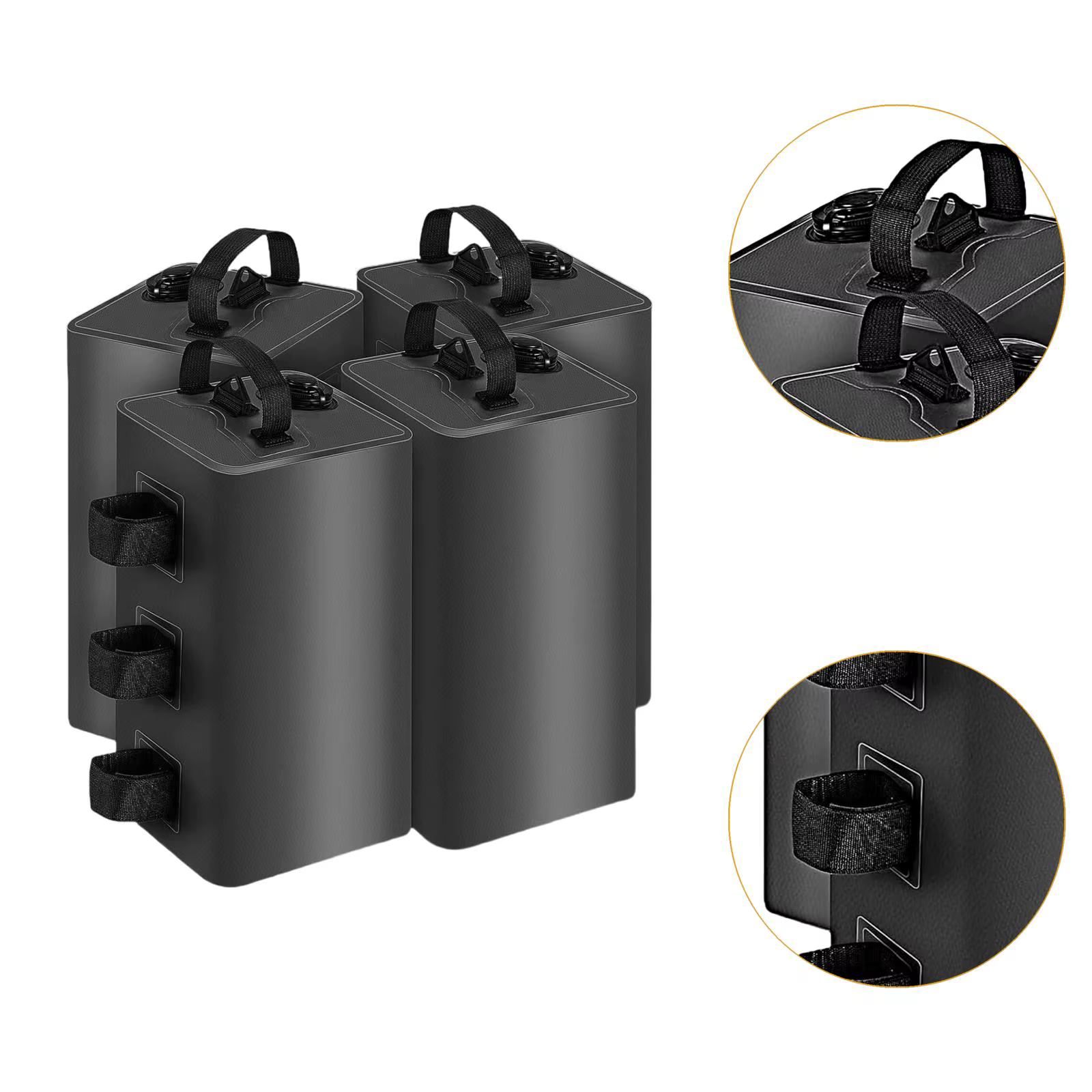 4x Sacs de lest pour tentes, poids pour pieds de gazebo, sacs de sable portables pour tentes de patio, pêche et camping