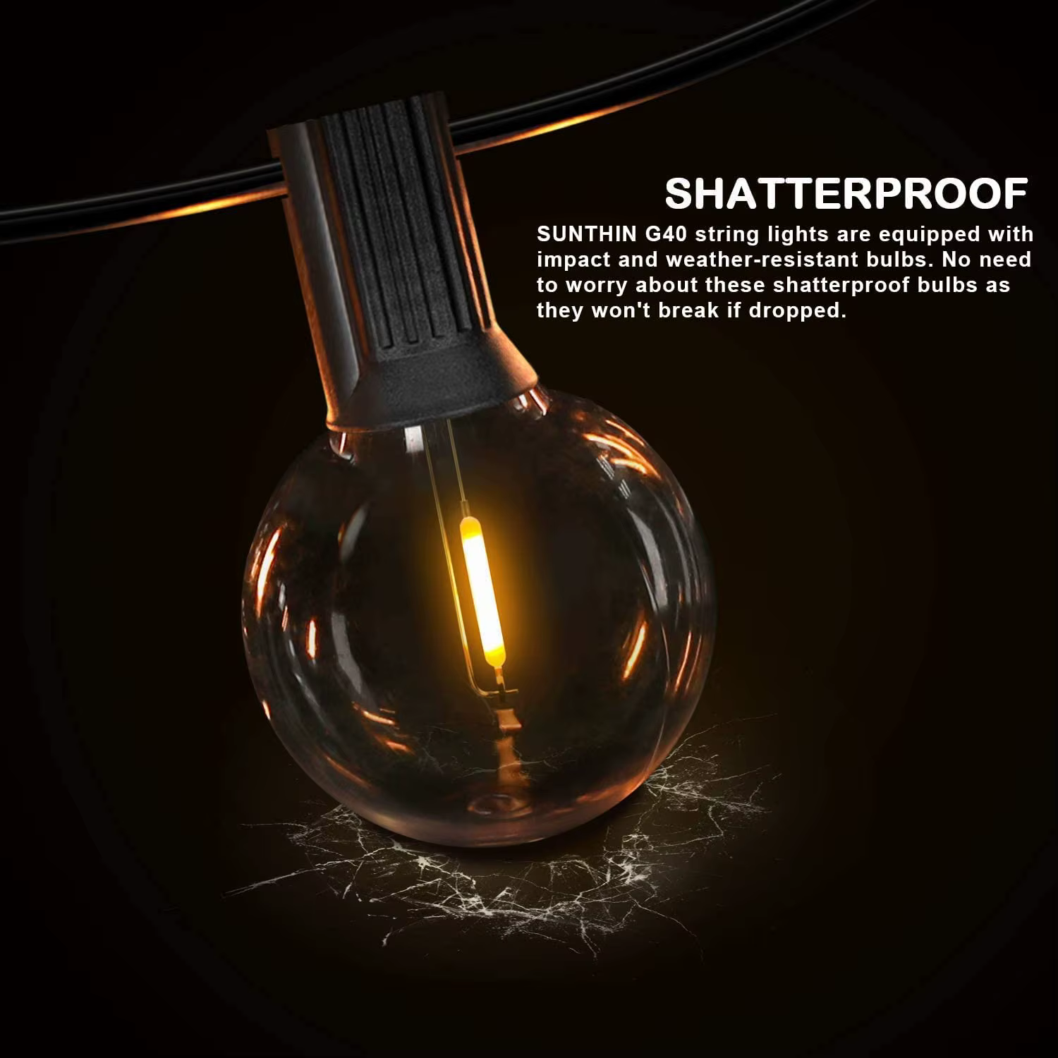 Guirxiété Lumineuse Globe G40, EU 220V, 100FT/30M, 100 Ampoules en Plastique, pour ixde Noël, Jardin, Lampe Décorative