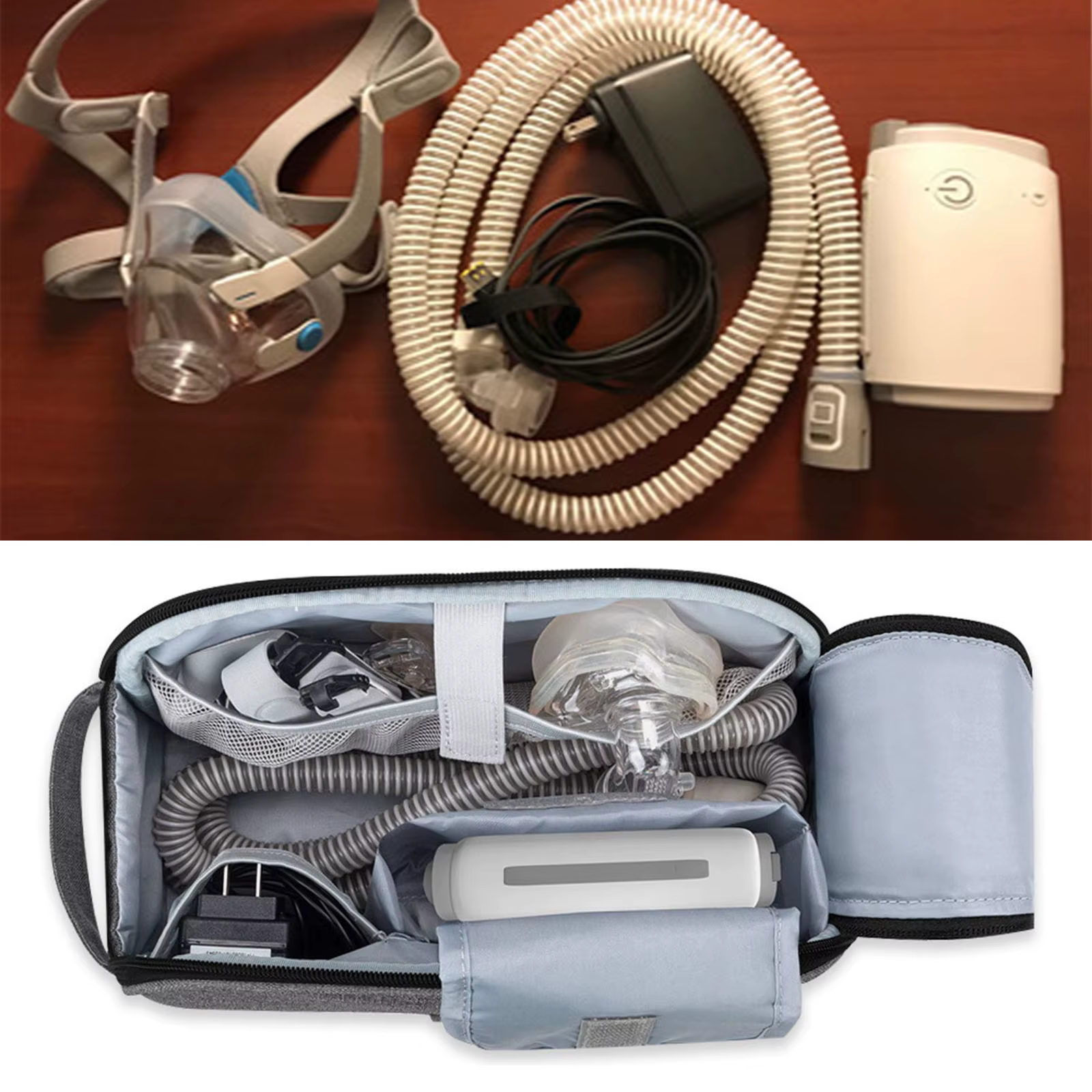 Sac de transport pour CPAP, sac de rangement pour accessoires CPAP, résistant aux chocs, plusieurs compartiments