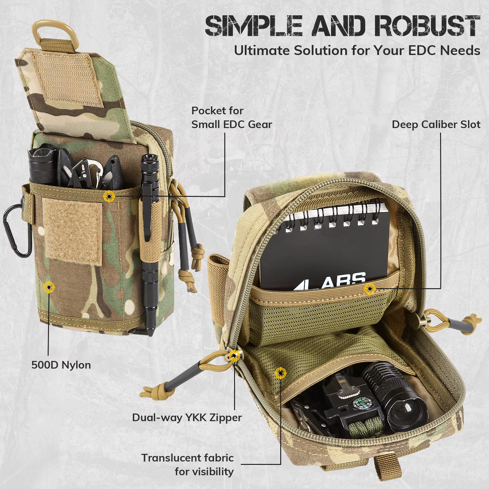 Pochette tactique EDC VOTAGOO, accessoires Molle, pochette à attacher à la bandoulière pour homme, sac à outils d'extérieur, organiseur de gadgets utilitaires