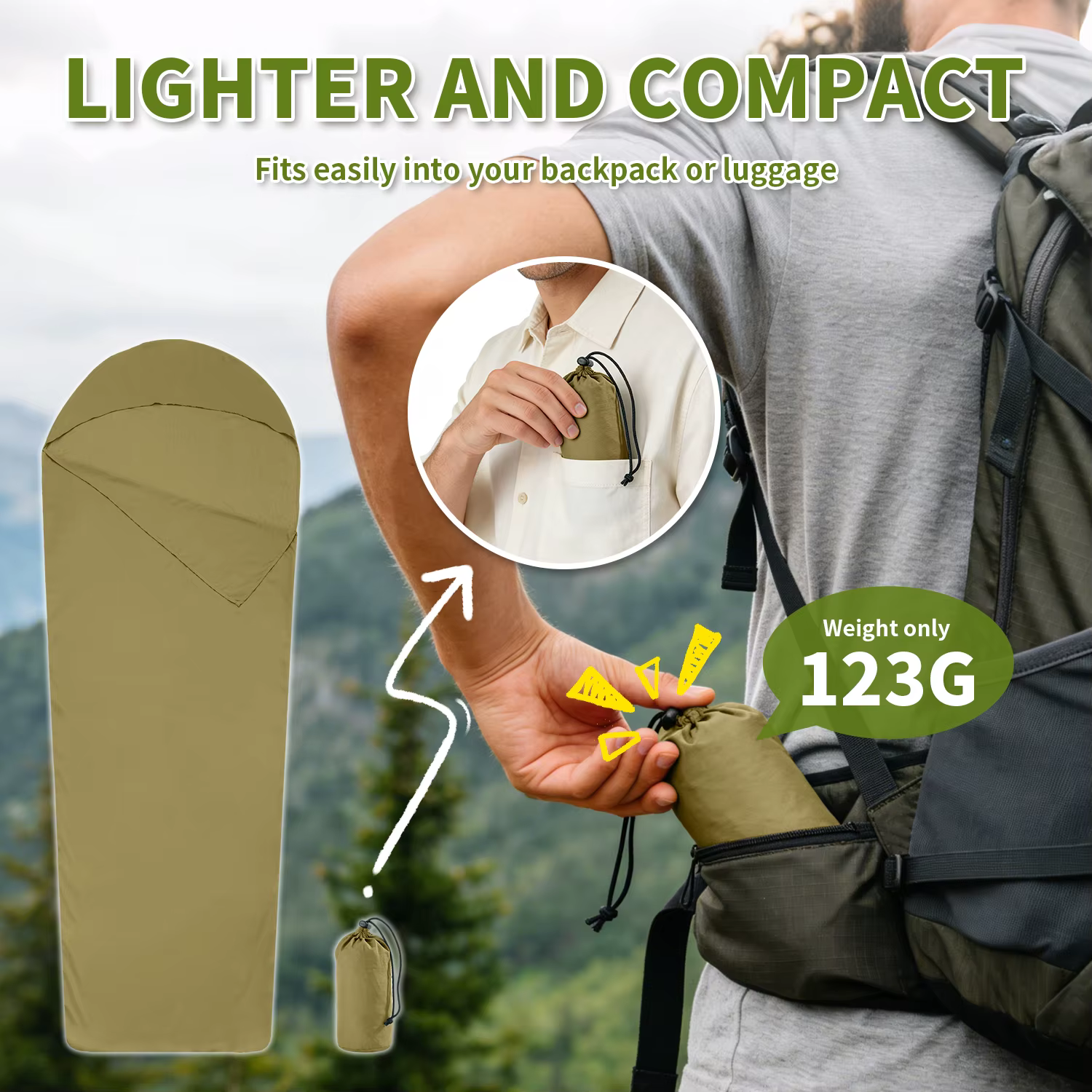 Housse de sac de couchage MAPLEAF légère et portable pour l'été