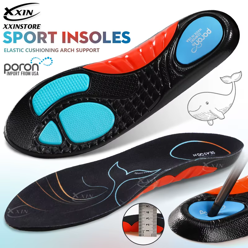 【Xxin】 semelles intérieures de chaussures de soutien de la voûte plantaire Sport Poron semelle intérieure d'absorption