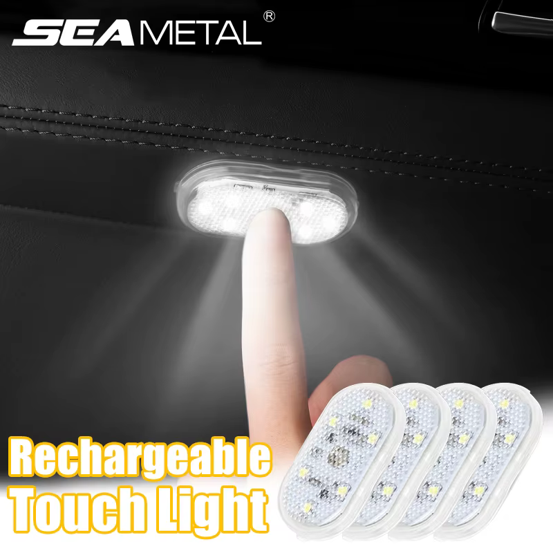 SEAMETAL Mini lumière tactile pour voiture USB lumière LED Rechargeable lampe de lecture magnétique éclairage doux pour capot de coffre de sol de voiture