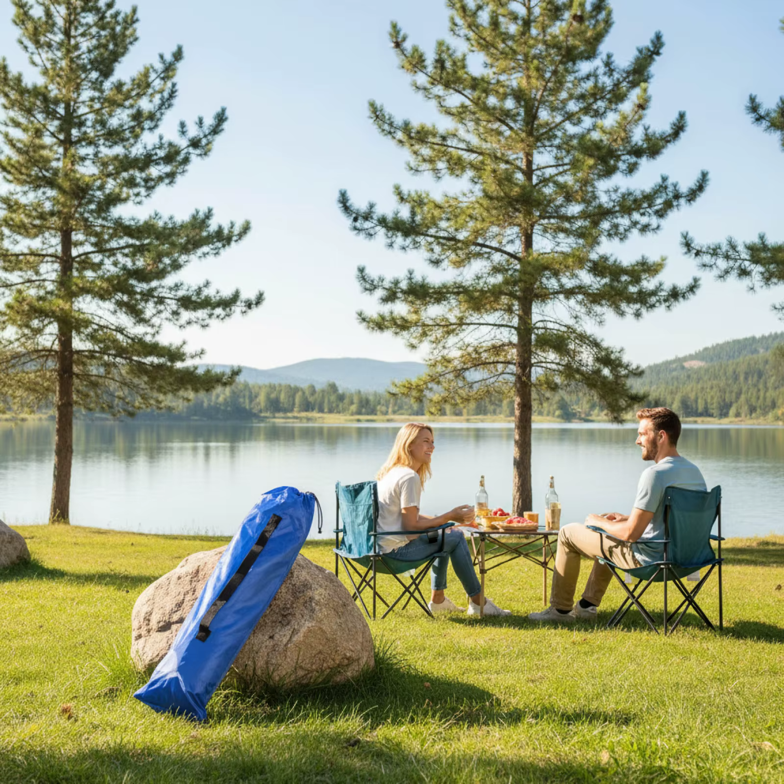Sacs de rangement pour chaises de camping, sac de transport portable pour chaise pliante avec cordon de serrage pour la randonnée en plein air, le pique-nique, pochette organisatrice