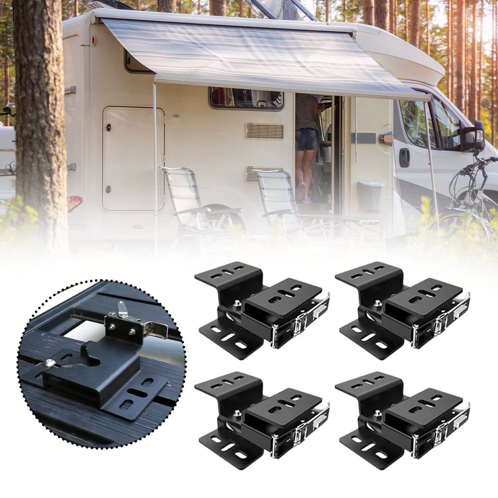 Supports de fixation de tente à dégagement rapide pour toit, 4 pièces, haute performance, portables, robustes, accessoires de remplacement pour activités de plein air