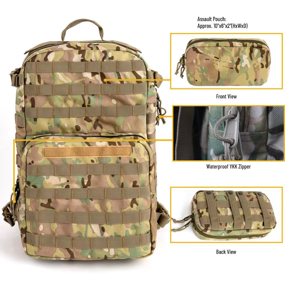 Akmax sac à dos militaire FILBE sac à dos tactique d'assaut 30L sac d'hydratation militaire Portable pour hommes pour Camping randonnée