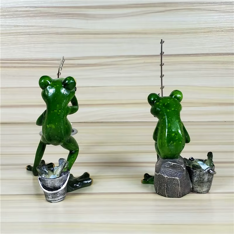 Grenouille de pêche l'inventaire en résine