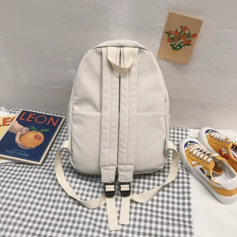Sac à dos noir solide, sac d'école Oxford étanche