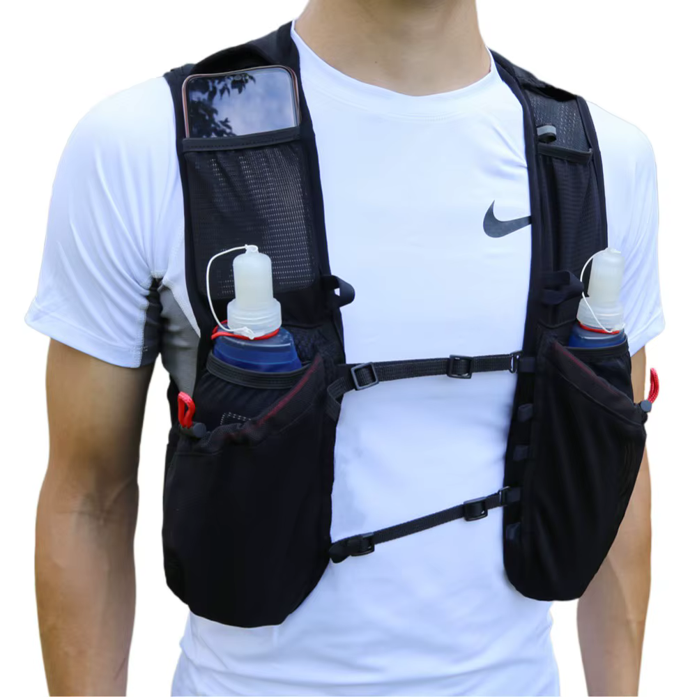 ULTRA-TRI Hydration Trail Running Sac à dos noir 10L avec 2 flacons souples