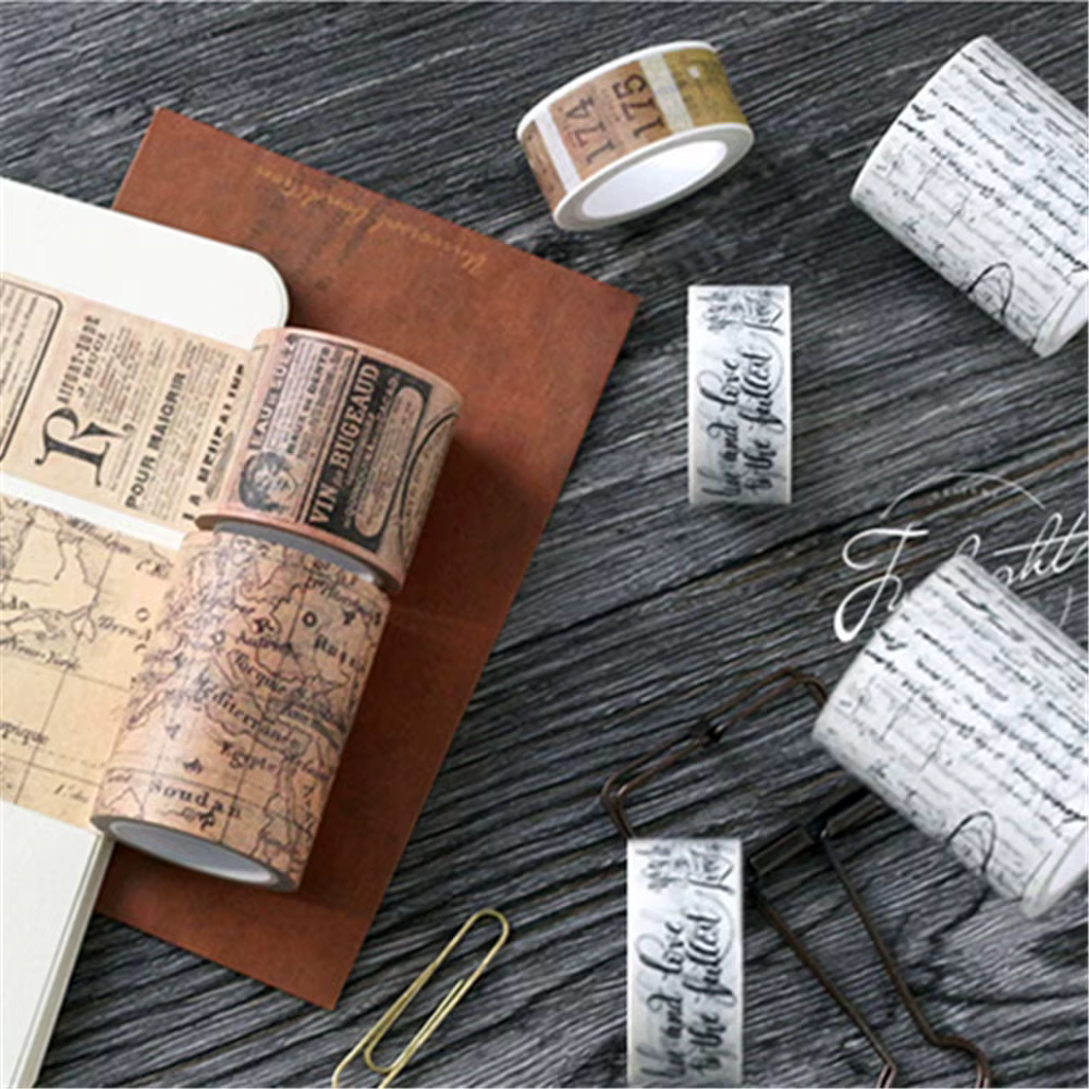 Ensemble de rubans Washi rétro, décoration Vintage, Scrapbooking, masquage, wasitape, journal de lavage décoratif, autocollants whasi decorada