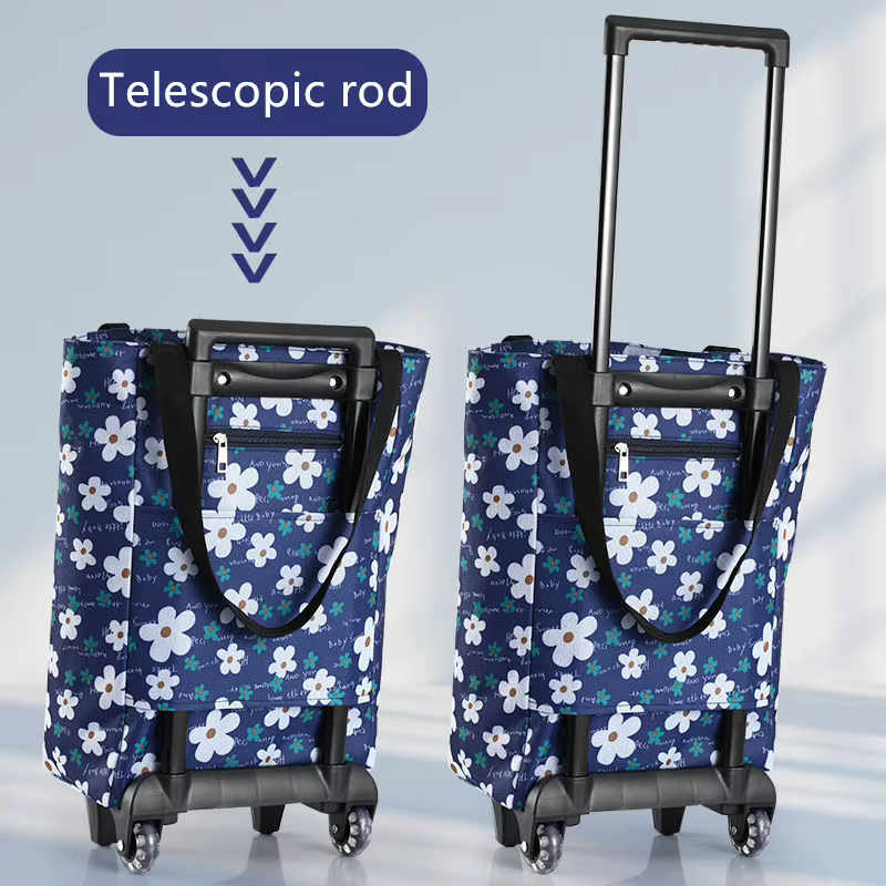 Sac à Roulettes Pliable et Réutilisable