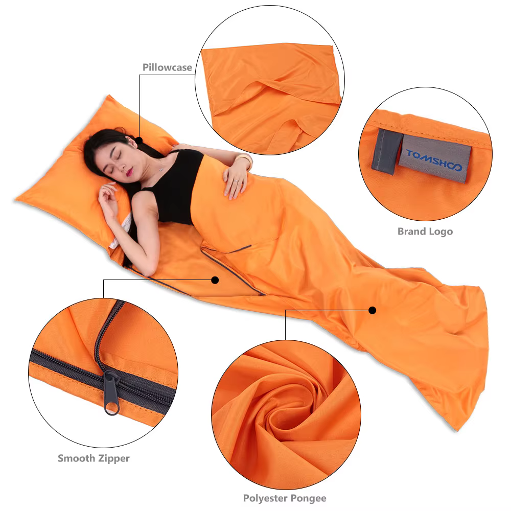 Tomshoo 70*210CM sac de couchage Portable voyage en plein air Camping randonnée Polyester Pongee sac