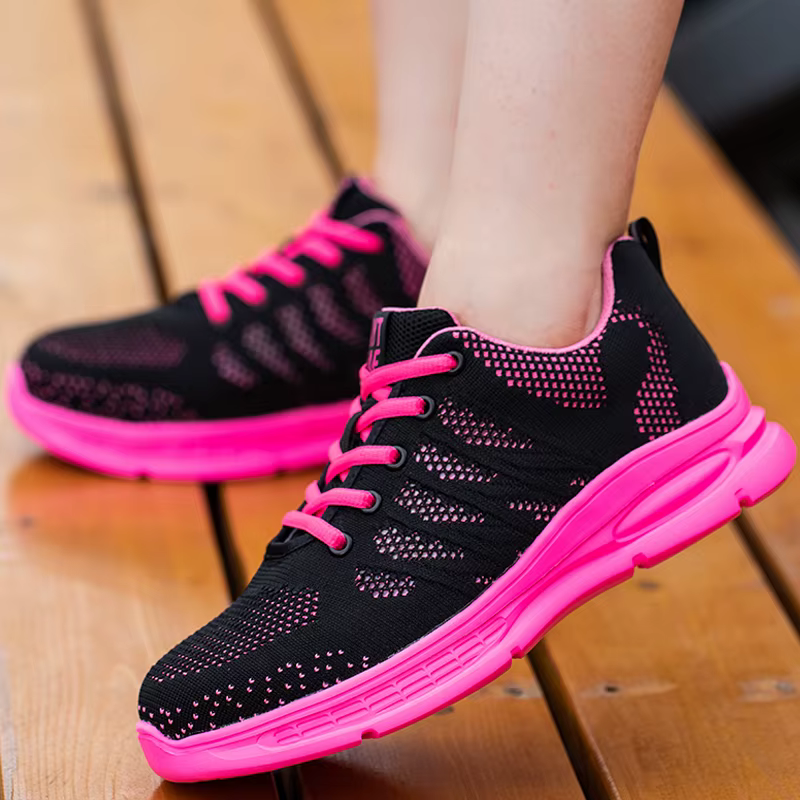 Chaussures de travail roses pour femmes, baskets de travail à bout en acier, chaussures de sécurité Anti-écrasement et Anti-perforation, chaussures de protection pour hommes et femmes, nouvelle collec