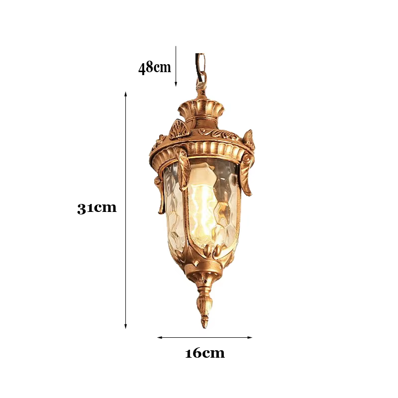 Lustres en verre Vintage boule lampe suspendue extérieure balcon raisin étanche en aluminium E27 ampoule jardin lampe suspendue Loft