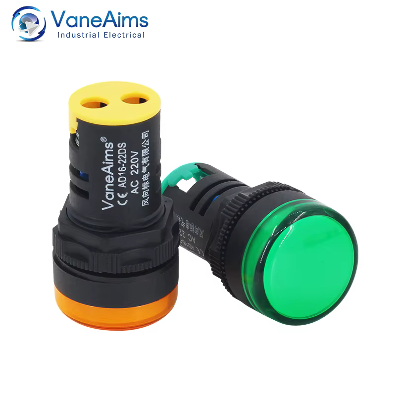 VaneAims – lampe de signalisation d'alimentation en plastique AD16-22DS, petites perles lumineuses LED 12V 24V 220V, rouge blanc vert bleu et jaune
