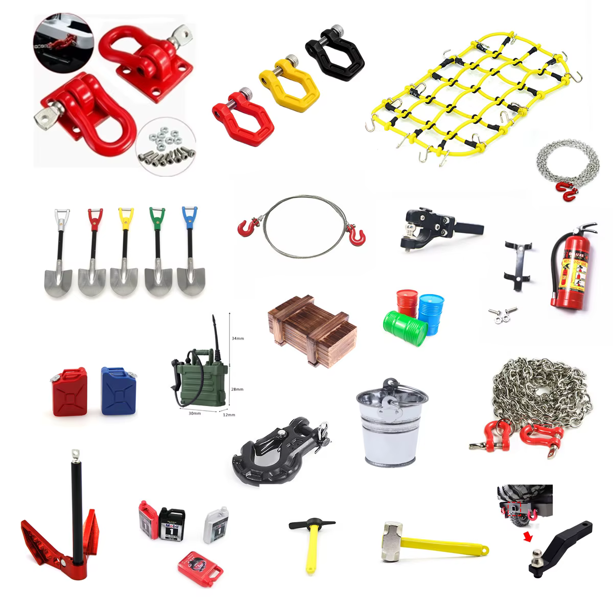 Crochet de remorquage en métal pour voiture RC, accessoires pour 1:10 RC chenille TRX4 TRX6 Axial SCX10 90046 AXI03007 Redcat MST décoration