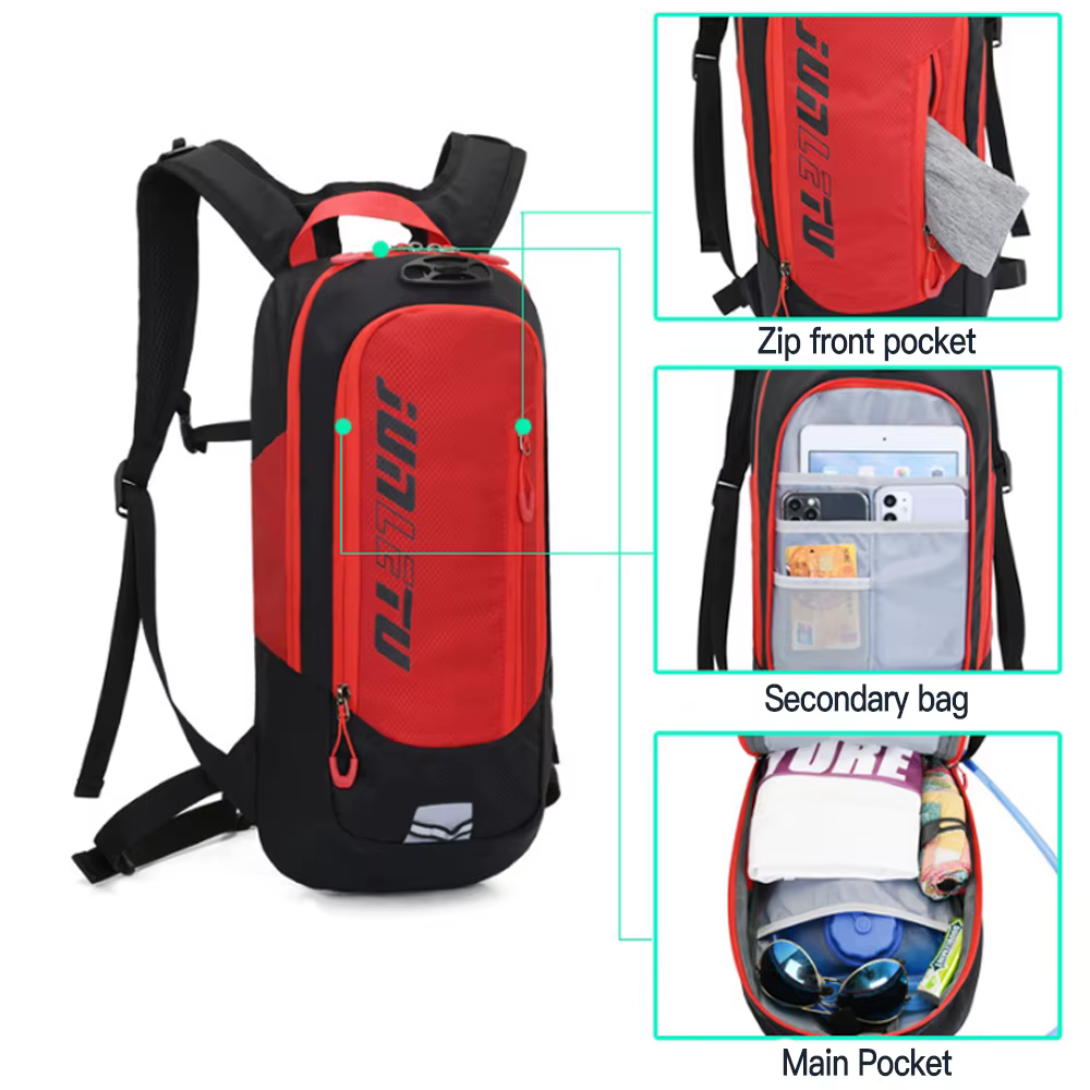 Nouveau sac à dos de vélo vtt 10L avec bandes réfléchissantes de nuit conception de sangle de casque Sports de plein air cyclisme sacs à dos de course sacs