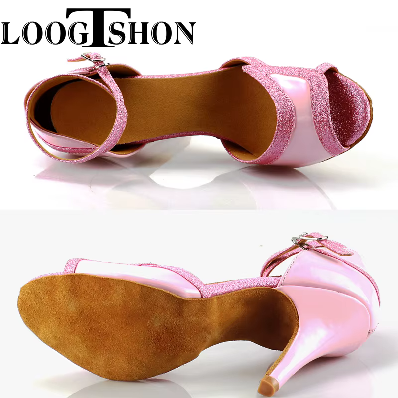 LOOGTSHON-Chaussures de danse latine à talons hauts pour femmes, pantoufles de danse phtalate, HELL, 8.5cm