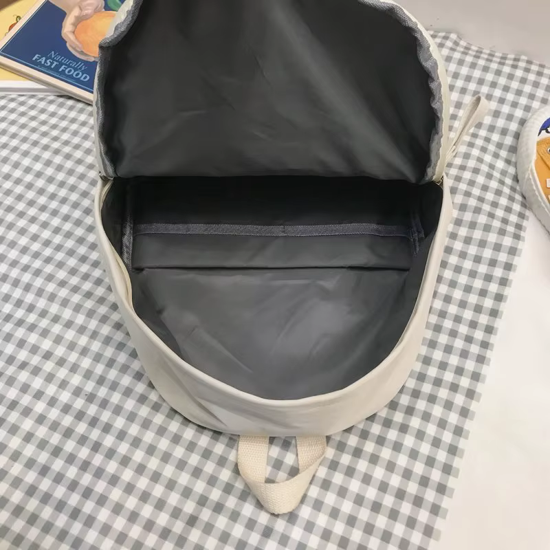 Sac à dos noir solide, sac d'école Oxford étanche