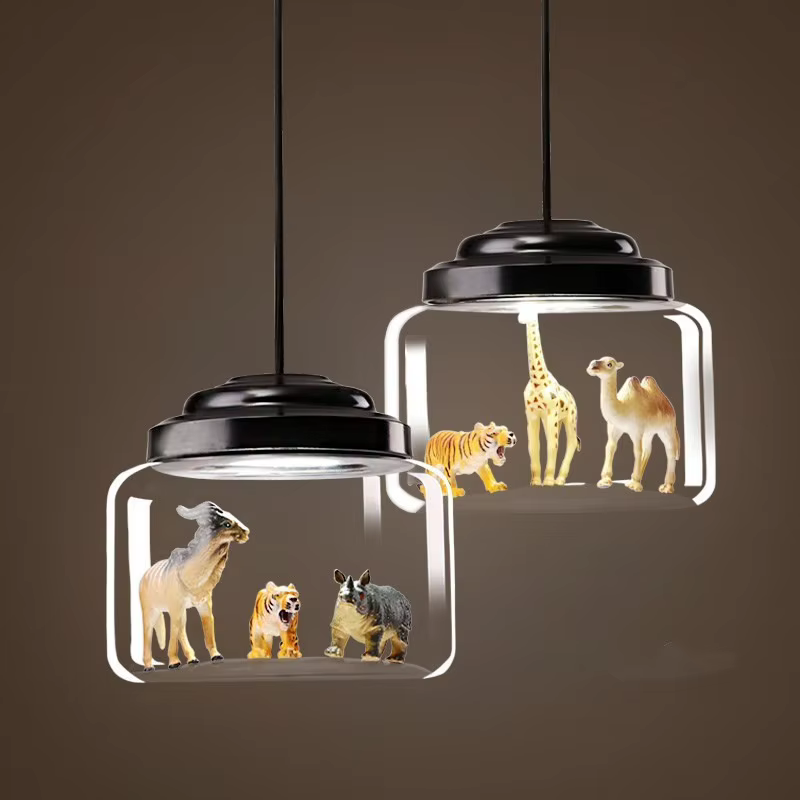 Lampe suspendue nordique Led en forme d'animal mignon, luminaire décoratif d'intérieur, idéal pour une chambre d'enfant ou une chambre d'enfant