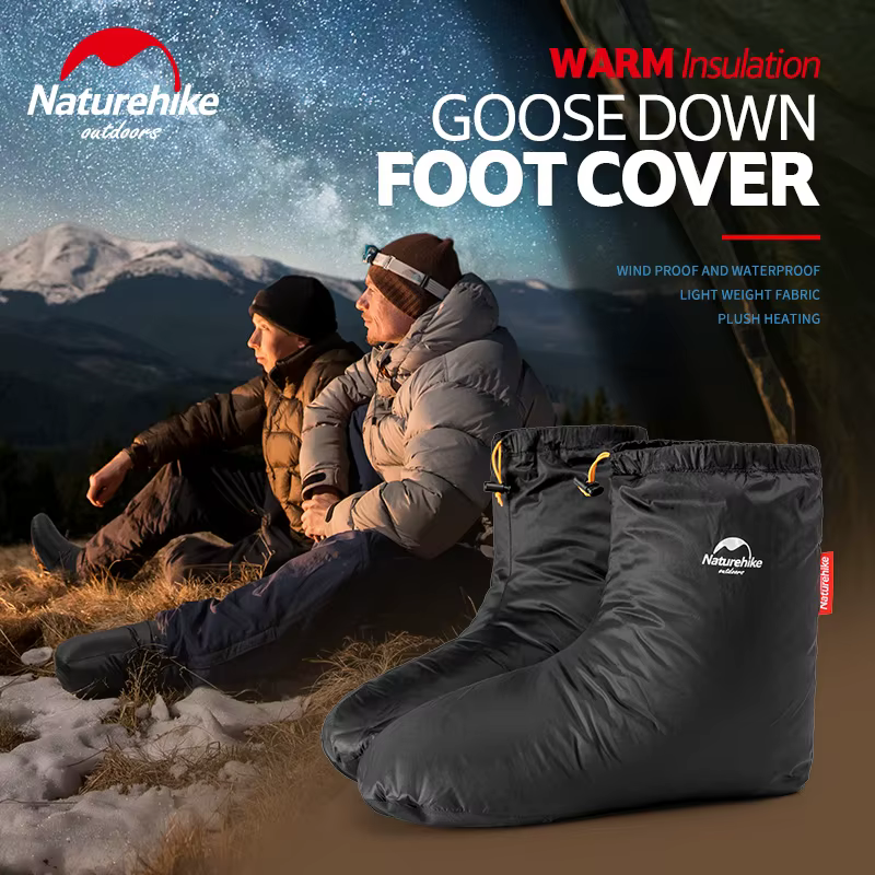 Naturehike – chaussettes en duvet d'oie, accessoires pour sac de couchage, pantoufles de Camping en plein air, chaussettes souples unisexes, résistantes à l'eau chaude, légères