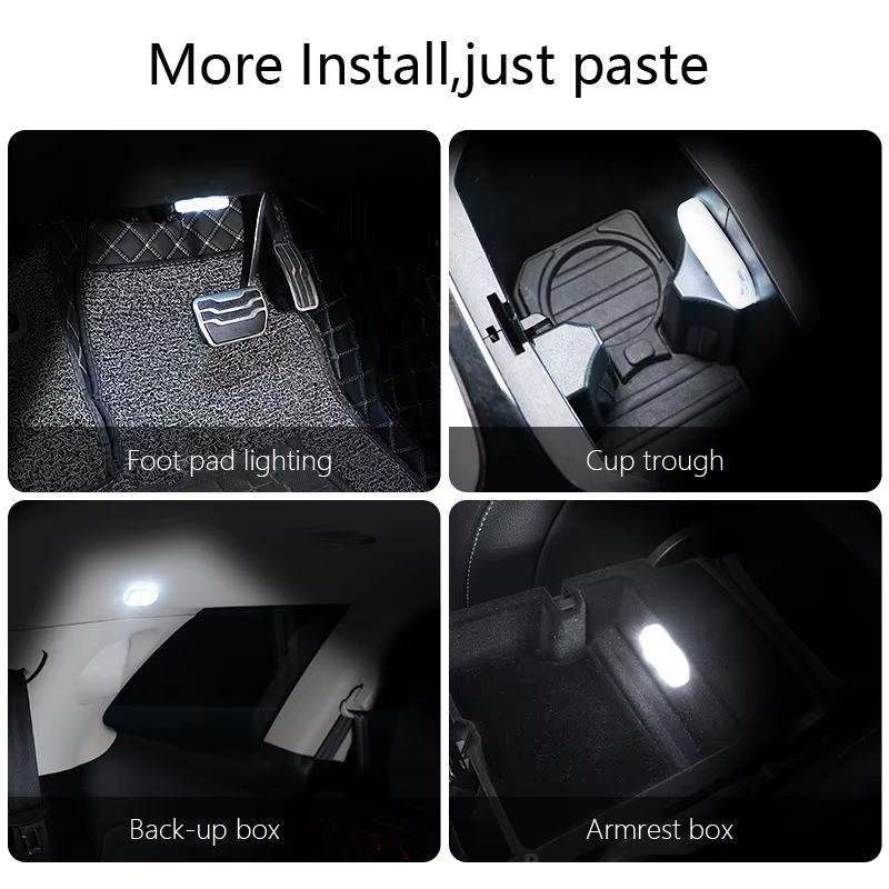 SEAMETAL Mini lumière tactile pour voiture USB lumière LED Rechargeable lampe de lecture magnétique éclairage doux pour capot de coffre de sol de voiture