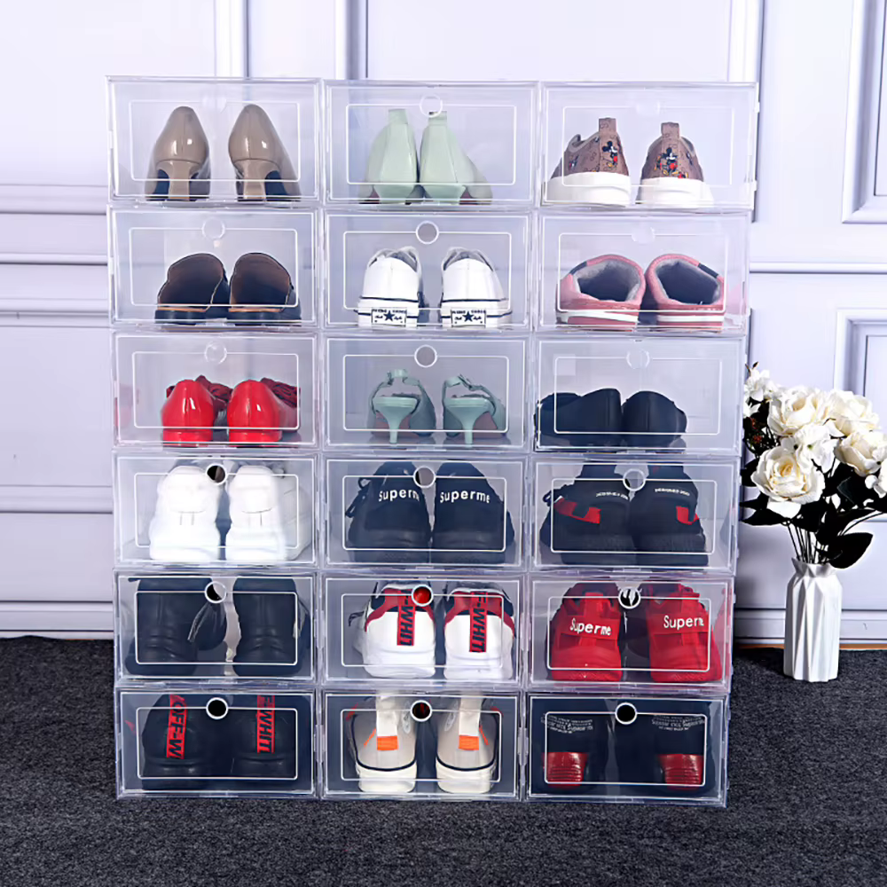 Boîte à chaussures transparente