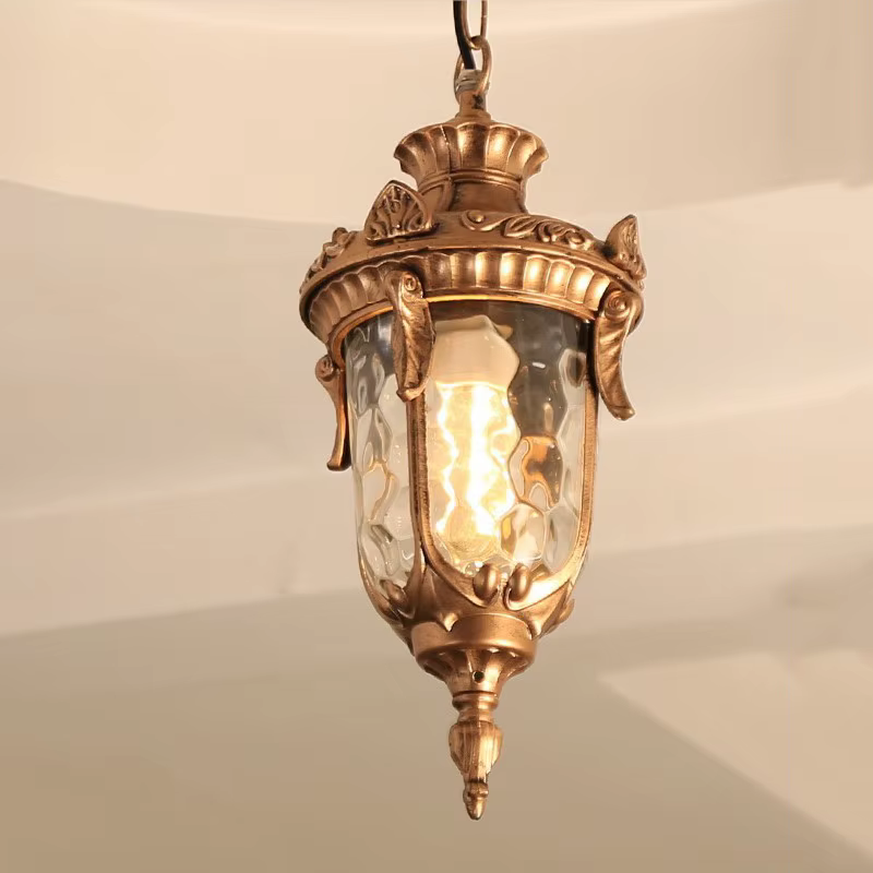 Lustres en verre Vintage boule lampe suspendue extérieure balcon raisin étanche en aluminium E27 ampoule jardin lampe suspendue Loft